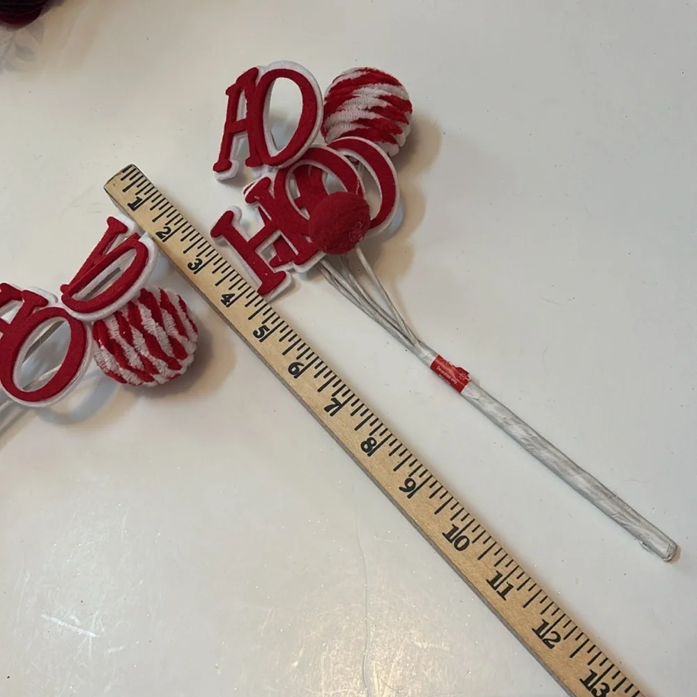 Red and White Christmas Tree Ornaments Candy Cane Sugar Christmas Theme NWOT